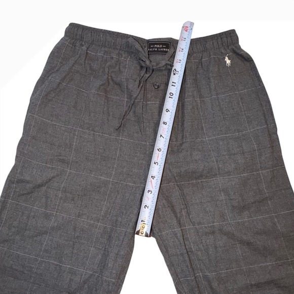 Polo Ralph Lauren Sleepwear Gray Windowpane Plaid Lounge Pants Pockets Small - Picture 9 of 11